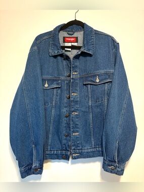 Vintage 90’s Wrangler Men's Classic Blue Denim Hero Jacket Size Large